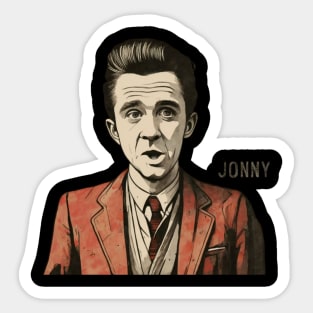 johnny cash funny illustration Sticker